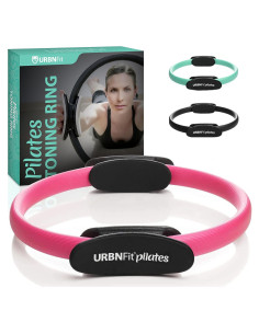 Anillo de Pilates URBNFit Rosa 35cm con Doble Agarre y Almohadillas