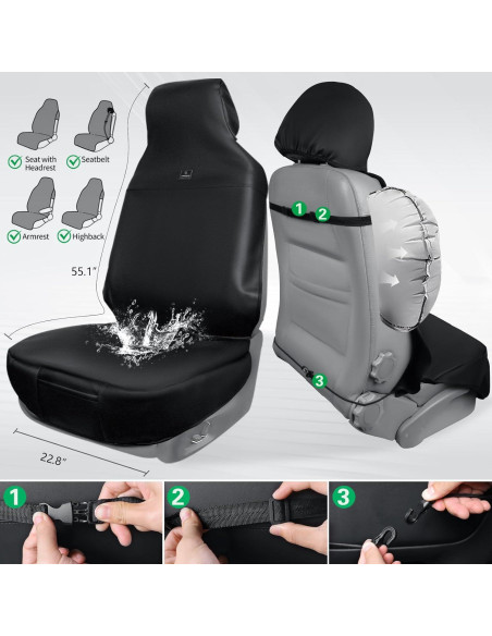 Funda de Asiento de Coche CAR PASS Impermeable Doble Cara
