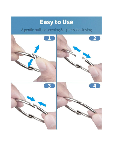Anillos de Encuadernación Pawfly 5.08 cm Acero 12 Pcs