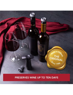 Bomba de Vino Vacu Vin Azul con 4 Tapones Reutilizables 2