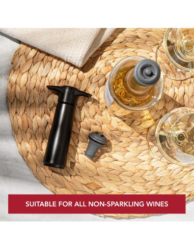 Bomba de Vino Vacu Vin Azul con 4 Tapones Reutilizables