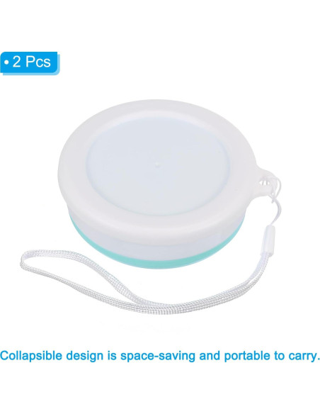 Taza Plegable PATIKIL 200mL Silicona Azul 2 Unidades