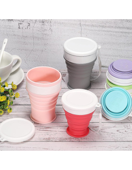 Taza Plegable PATIKIL 200mL Silicona Azul 2 Unidades