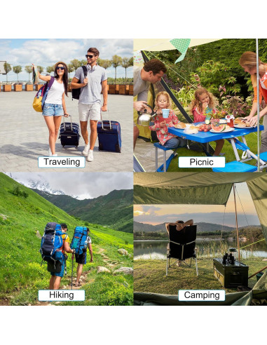 Taza Plegable PATIKIL 200mL Silicona Azul 2 Unidades