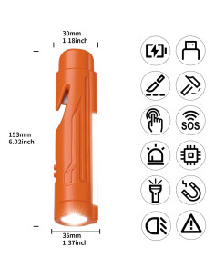 Kit de Emergencia Automotriz Knlnny Ware 5 en 1 - Linterna, Cortador de Cinturón, Rompedor de Ventanas 2