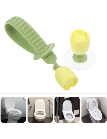 Elevador de Asiento de Inodoro ABOOFAN Silicona Verde 24.5cm