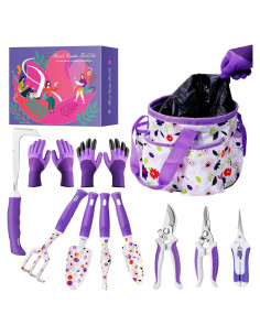Juego de Herramientas de Jardinería Morado YANZI - Set Completo
