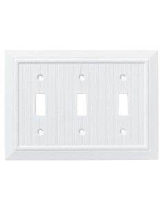 Placa de Pared Triple Franklin Brass Beadboard Blanca 1-Pack