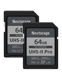 Nextorage 64GB 2pack SDXC UHS-II V90 Tarjeta SD 300MB/s