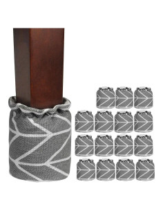 Fundas Protectores de Patas de Muebles Yoption, Lino Gris, 16 Pzas
