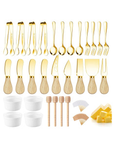 Juego de Utensilios de Charcutería Dorados - 9 Piezas