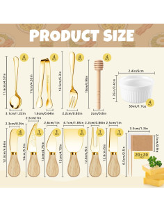 Juego de Utensilios de Charcutería Dorados - 9 Piezas 2