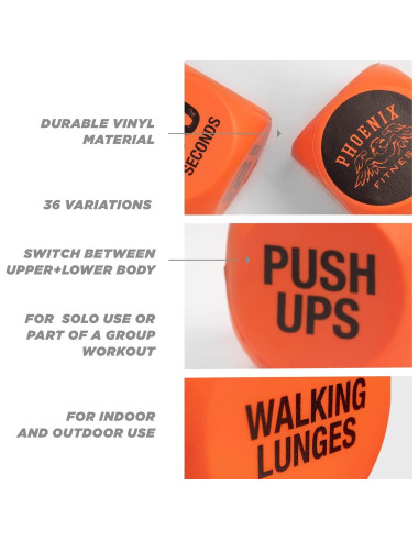 Dados de Ejercicio Phoenix Fitness - Juego para HIIT y Cardio