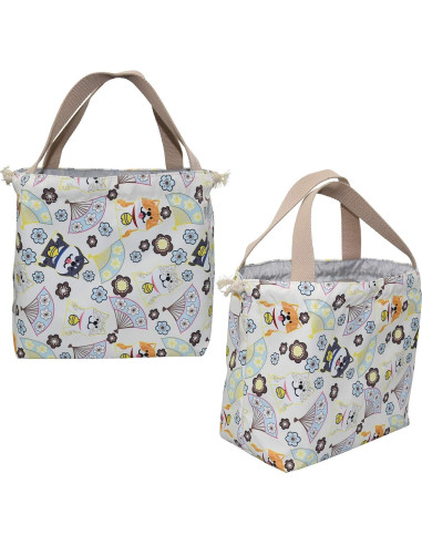 Bolsa de Almuerzo Reutilizable Enyuwlcm Gato Beige 20x13x20 cm