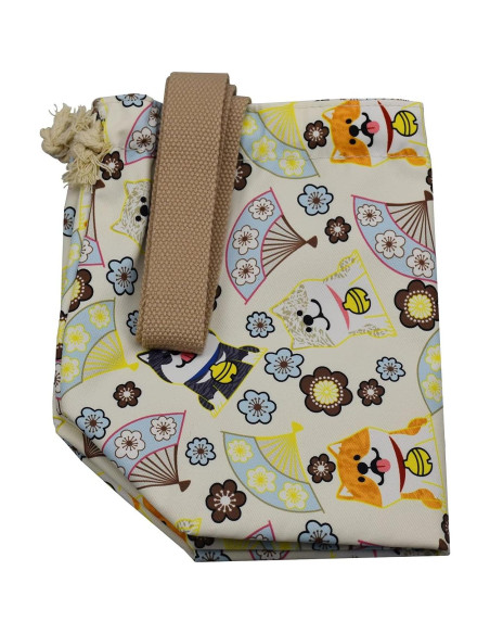 Bolsa de Almuerzo Reutilizable Enyuwlcm Gato Beige 20x13x20 cm