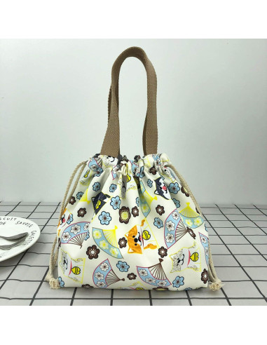 Bolsa de Almuerzo Reutilizable Enyuwlcm Gato Beige 20x13x20 cm