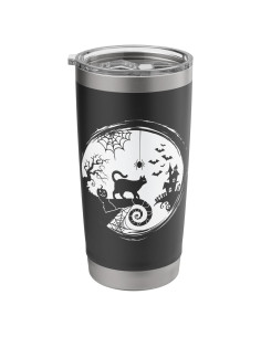 Taza Aislada de Acero Inoxidable Halloween Gato 591 ml