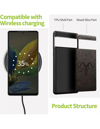 Funda de Madera Carveit para Google Pixel 8 - Antichoque