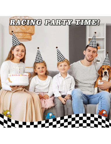 60 Sombreros de Fiesta de Cumpleaños HEYTIMI Tema Carreras