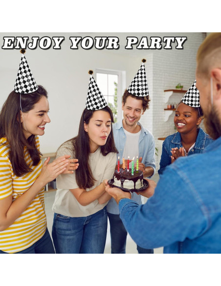 60 Sombreros de Fiesta de Cumpleaños HEYTIMI Tema Carreras