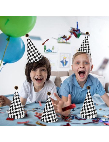 60 Sombreros de Fiesta de Cumpleaños HEYTIMI Tema Carreras