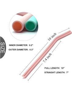 Juego de 6 Pajitas de Silicona Senneny Reutilizables 6mm 2