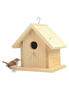 Casa de pájaros de madera pintable Hidden Creek 16.5x14 cm