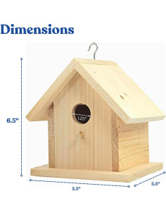Casa de pájaros de madera pintable Hidden Creek 16.5x14 cm 2