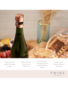 Tapón de Champagne Twine de Acero Inoxidable y Silicona 2