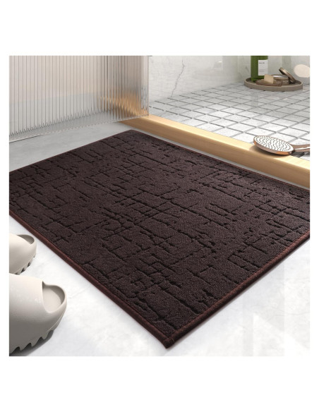 Alfombrilla de Baño AMOAMI Antideslizante 43x61cm Marrón