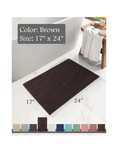 Alfombrilla de Baño AMOAMI Antideslizante 43x61cm Marrón