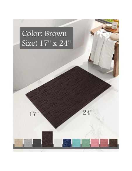 Alfombrilla de Baño AMOAMI Antideslizante 43x61cm Marrón