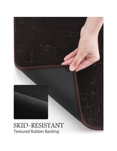 Alfombrilla de Baño AMOAMI Antideslizante 43x61cm Marrón