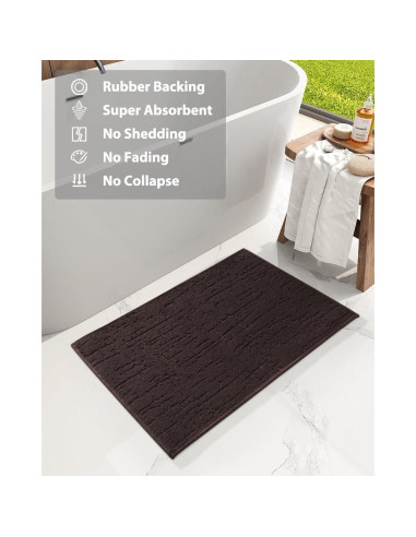 Alfombrilla de Baño AMOAMI Antideslizante 43x61cm Marrón