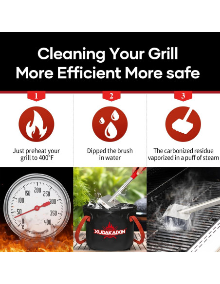 Cepillo de Parrilla XUDAKAIXIN Sin Cerda 43cm Fibra Aramida