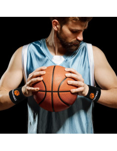 Bememo 24 Muñequera de Baloncesto Negra para Adultos y Niños 2