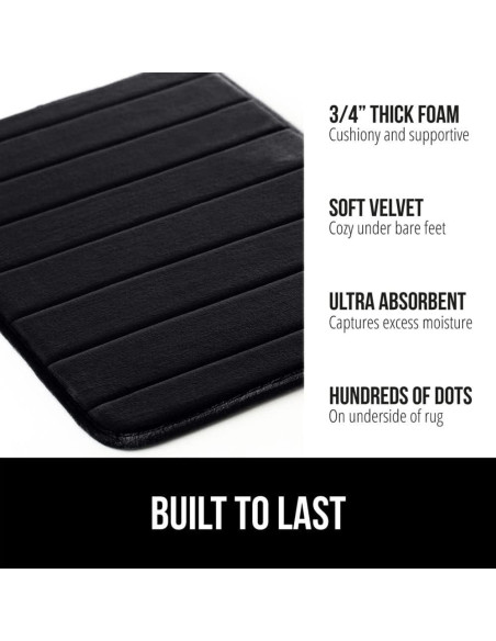 Mat de Baño Gorilla Grip Espuma Memoria 60x24cm Negro