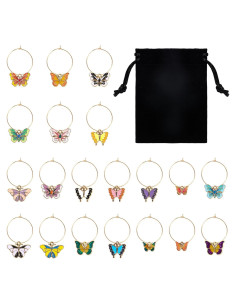 20 Encantos de Mariposa para Copas de Vino Megitzuu