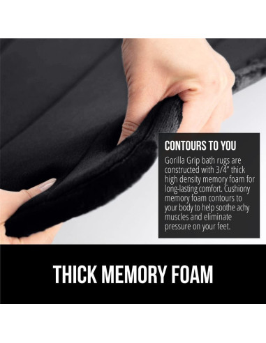 Mat de Baño Gorilla Grip Espuma Memoria 60x24cm Negro