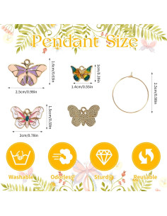 20 Encantos de Mariposa para Copas de Vino Megitzuu 2