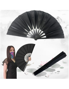 Abanico Plegable Clussbin Negro para Danza - 2 Pcs 2