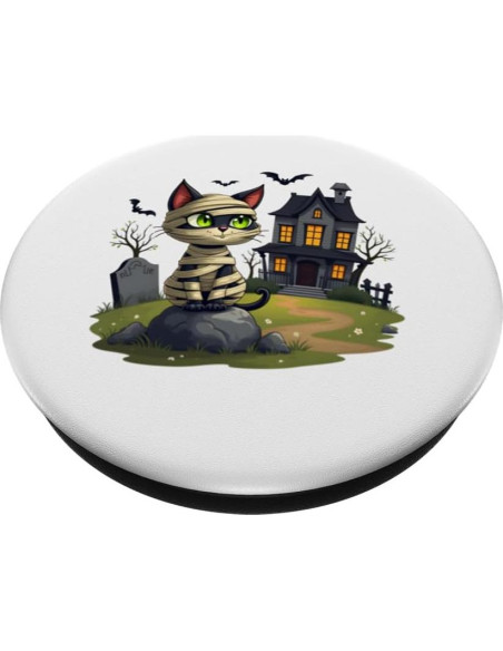 PopSocket Halloween Gato Momia Casa Embrujada 10.9x8.6cm