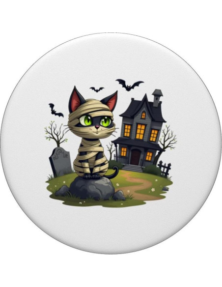 PopSocket Halloween Gato Momia Casa Embrujada 10.9x8.6cm