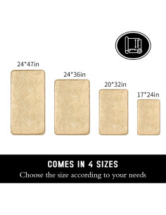 Alfombra de baño antideslizante MATENGZIG 51x76 cm beige 2