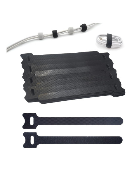 100 Sujetadores de Cable Reutilizables BGCLOUD 15 cm Negro