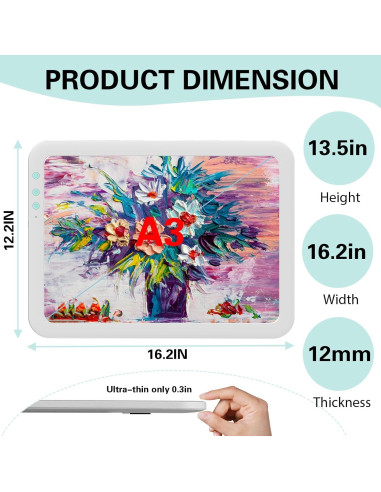 Almohadilla de Luz A3 Inalámbrica HIUKCOLED LED Recargable