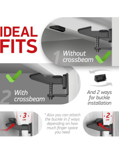 Cerraduras de Seguridad para Gabinetes Bebés DB DAILY BEST - Paquete de 10