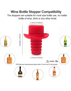Tapones de Botella de Vino Sombrero Vaquero OMDBAGD - Juego de 6 2