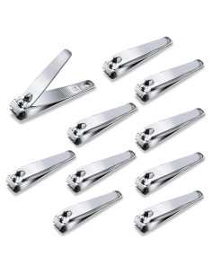 Paquete de 10 Cortauñas Rectos Natzerat de Acero Inoxidable