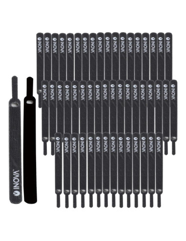 Sujetadores de Cable INOVA 50 Piezas 15.24 cm Negro Reutilizables